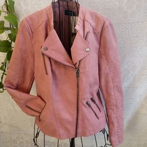 Only Pink Faux Leather Motorcycle Jacket NEW